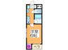 ヴィラ安立 1Kの間取り