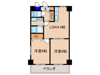 間取図 クレア－ル弐番館