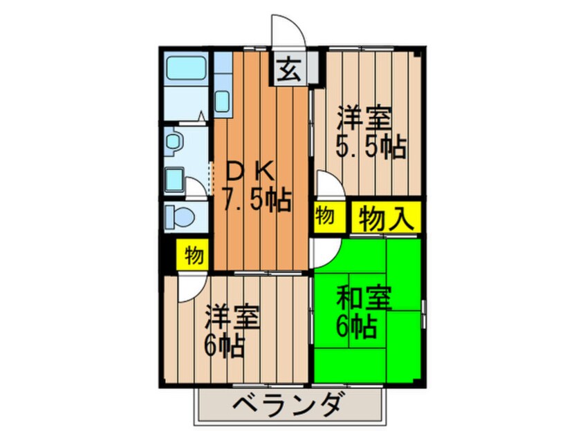 間取図 ハイツ美の山