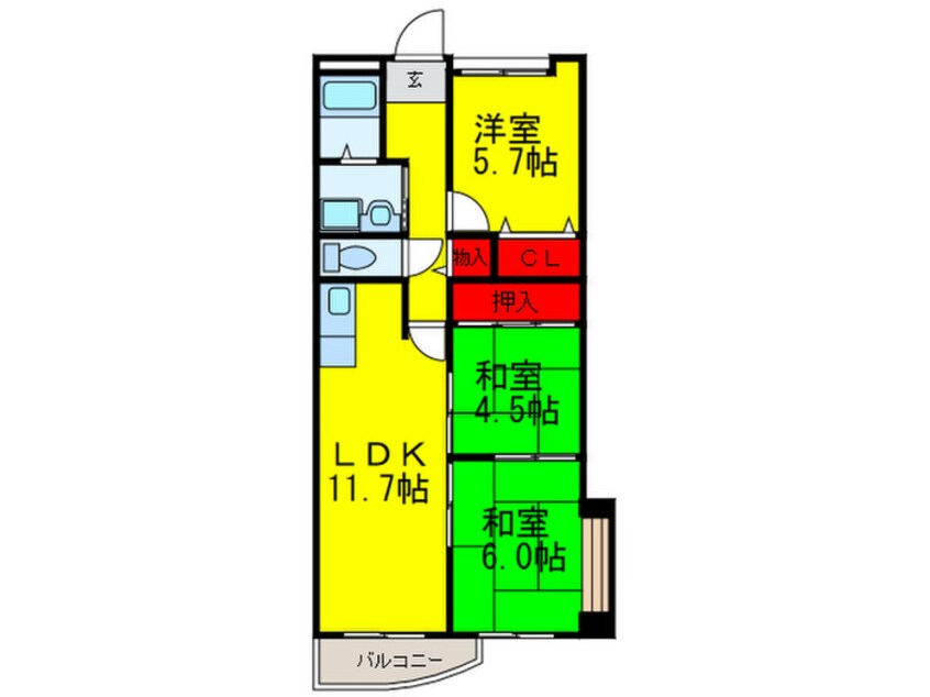 間取図 セレニティ巽