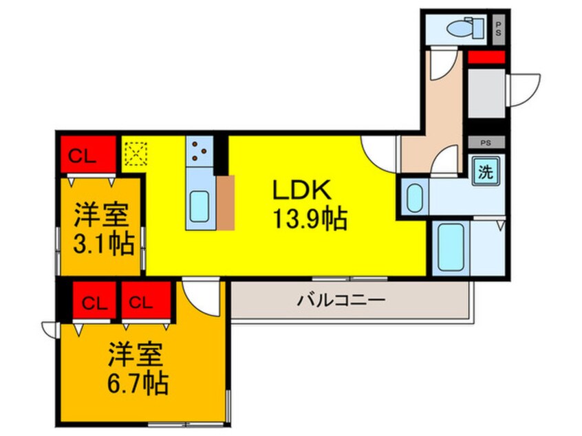 間取図 D-ROOM東花園