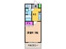 クレシア 1Kの間取り