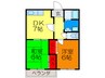 ドミ－ル小阪 2DKの間取り