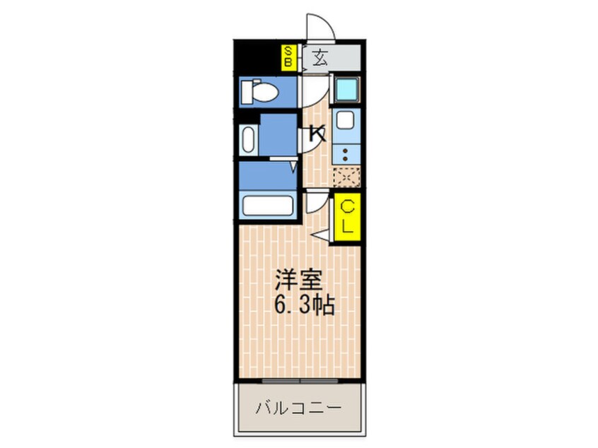 間取図 プレサンスみなと元町駅前(504)