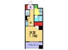 アピリラージュ 1Kの間取り