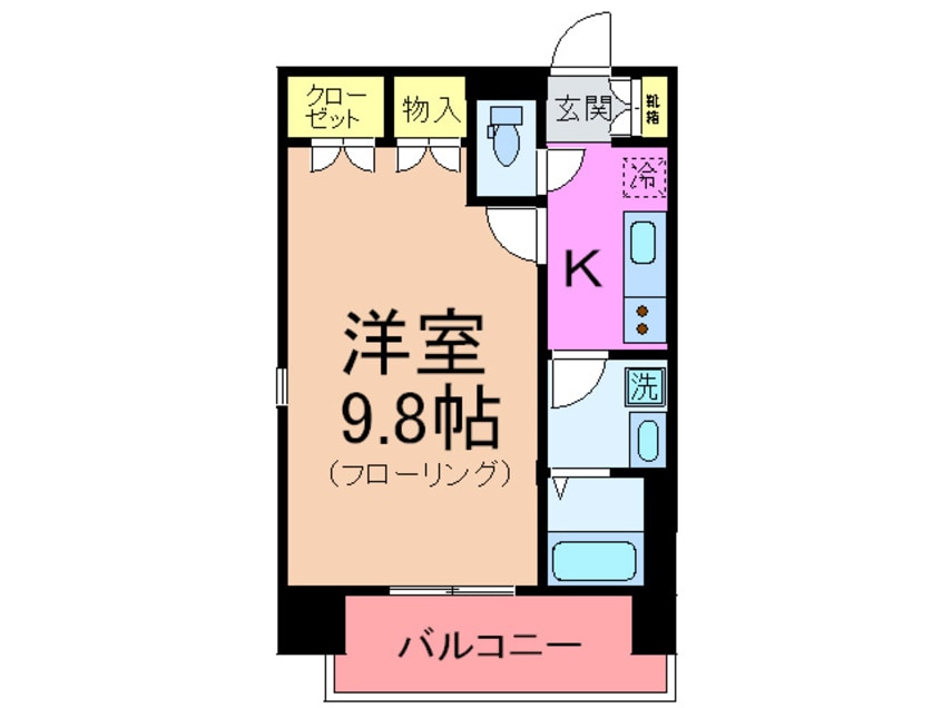 間取図 ｱﾙﾌｧﾚｶﾞﾛＫＯＢＥ ＷＥＳＴ