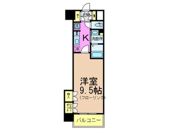 間取図 ｱﾙﾌｧﾚｶﾞﾛＫＯＢＥ ＷＥＳＴ