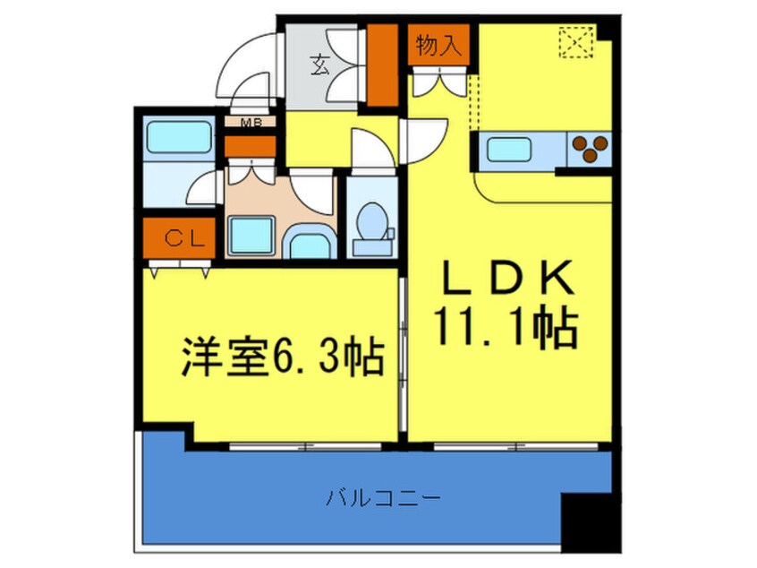 間取図 アスヴェル京都御所前Ⅱ(701)