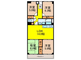 間取図 緑地公園プライムハイツ(1010)