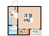 沢之町マンション 1Kの間取り