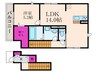 ルリアン弐番館 1LDKの間取り