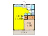 新芦屋ハイツ 1LDKの間取り