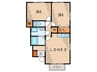 加藤タウンハウスＤ棟 2LDKの間取り