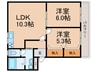 松友第6マンション 2LDKの間取り