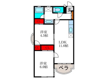 間取図 エルベコート豊中向丘