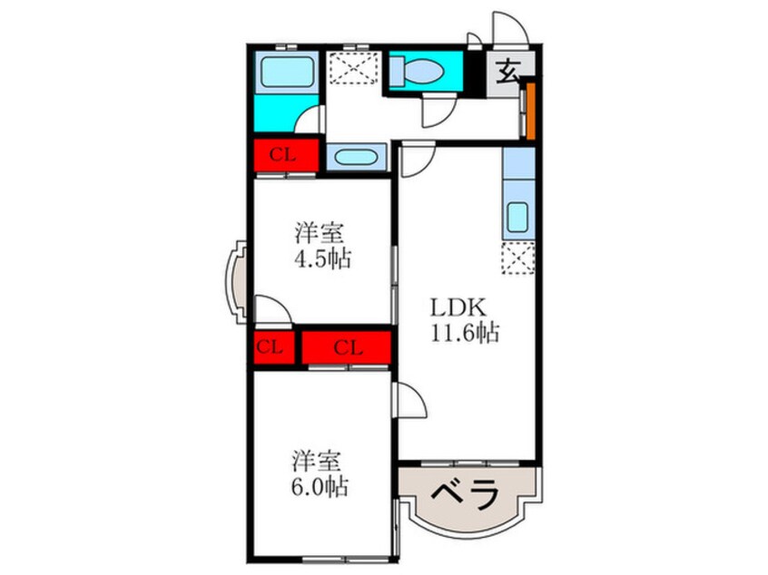 間取図 エルベコート豊中向丘