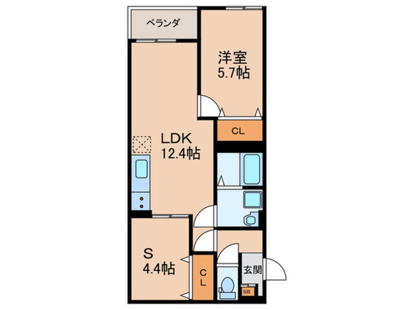 間取図 仮）羽曳野市島泉ＡＰ　Ｂ棟