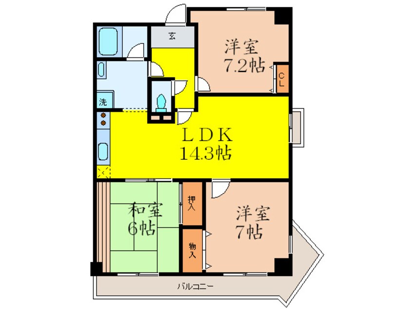 間取図 プランドール桃山