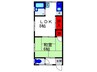 宝マンション 1LDKの間取り
