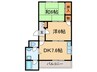 シャイン３ 2DKの間取り