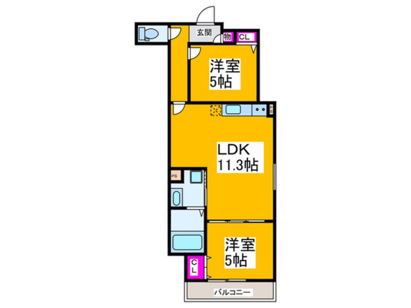 間取図 仮）クリエオーレ初芝