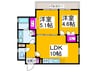 仮）クリエオーレ初芝 2LDKの間取り