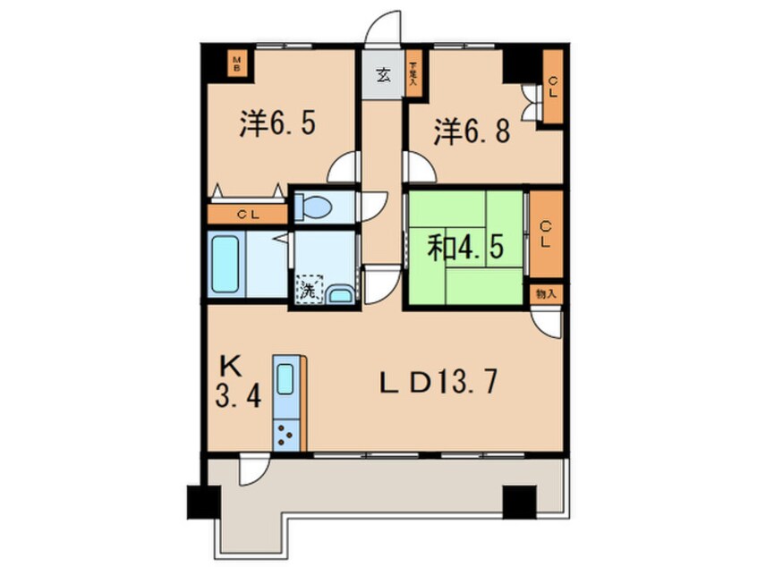 間取図 ロジュマンヴェール若草