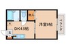 ハイツ北中 1DKの間取り