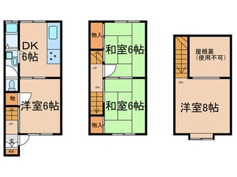 間取図 伏原町連棟貸家