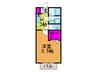 アヴァント 1Kの間取り