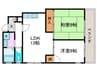 ディアパレス向日 2LDKの間取り
