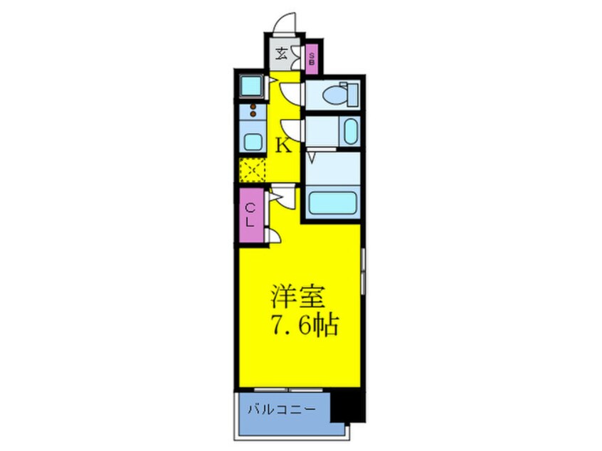 間取図 ｸﾘｽﾀﾙｸﾞﾗﾝﾂ梅田(505)