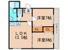 PALETTE+yui 2LDKの間取り