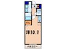 エアリ－ウエスト 1Rの間取り