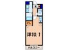 エアリ－ウエスト 1Rの間取り