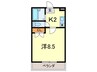 カサカルロサⅡ 1Kの間取り