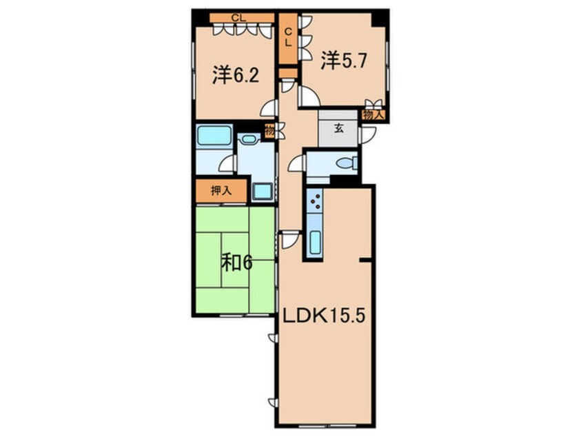 間取図 グランドメゾン西宮能登町(101)