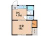 .アビリティ住吉 1DKの間取り