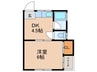 .アビリティ住吉 1DKの間取り