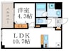 カスタリア壬生 1LDKの間取り