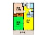ド－ル箕面 2DKの間取り