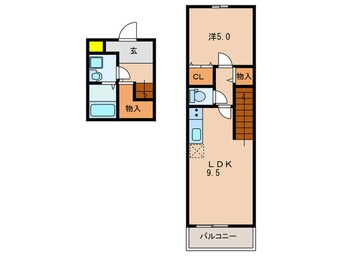 間取図 ｽﾘｰﾊｰﾌﾞｽﾞ天美西