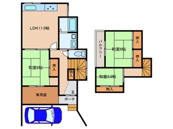 間取図 入江様岡山4丁目一戸建貸家