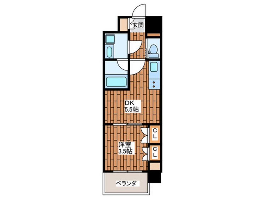 間取図 ソルレヴェンテ北堀江Q