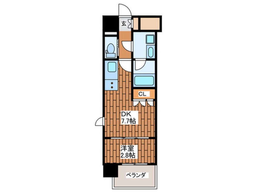 間取図 ソルレヴェンテ北堀江Q