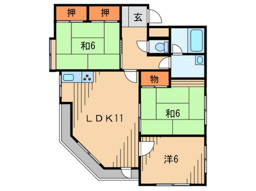 間取図 ハ－モニ－若草