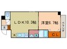 高栄京町マンション 1LDKの間取り