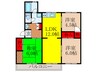 公社清和台住宅14号棟（407） 3LDKの間取り