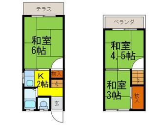 間取図 中央町テラスハウスC号室