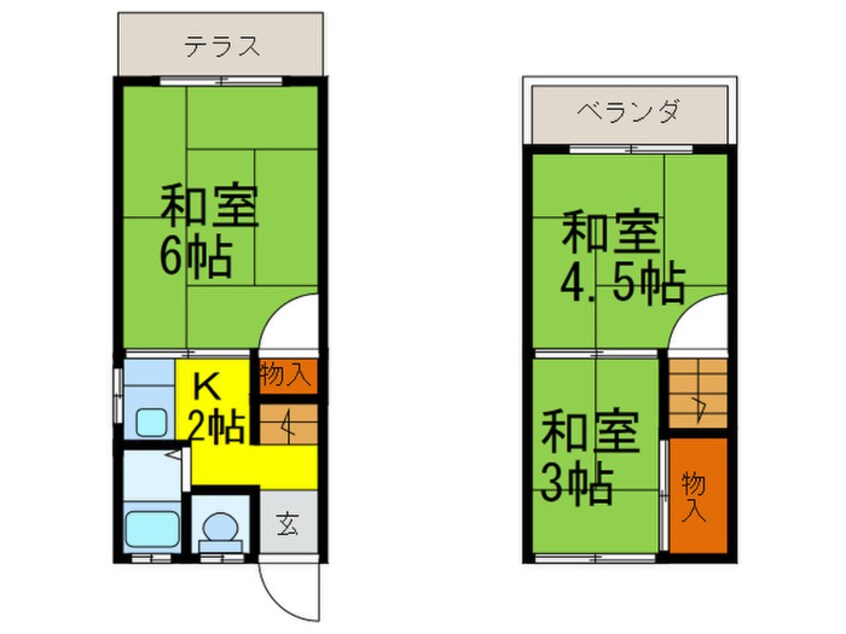 間取図 中央町テラスハウスC号室